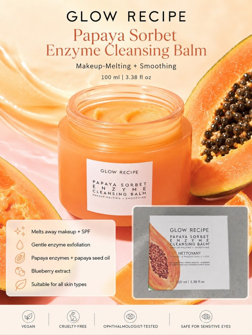 Glow Recipe Papaya Sorbet Enzyme Cleansing Balm
